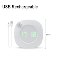 Miniatyrbild 5 av 7: LED PIR Rörelsesensor Väggklocka Lampa 360 grader USB Modern Design Digital Watch Time Inomhus Kök Badrum Study Nattljus