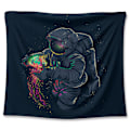 Miniatyrbilde 1 av 5: Space Tapestry Trippy Tapestry Kul Astronaut Plakat Tapestry Herre Gutter Plakater for Soverom Fantasy Galaxy Manet Blacklight Boho Hippie Veggoppheng
