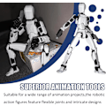 Miniatyrbild 6 av 7: T13 Action Figure, Titan 13 Action Figure, Robot Action Figure, 3D Printed Action[HK] black+white