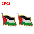 Miniatyrbillede 2 af 6: 2-10 STK Palæstina FLAG BADGE Rustfrit stål Palæstinaflag Pin Lapel Badge Rygsæk Ikon علم دولة فلسطين 2Pcs