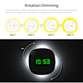 Miniatyrbild 6 av 7: LED PIR Rörelsesensor Väggklocka Lampa 360 grader USB Modern Design Digital Watch Time Inomhus Kök Badrum Study Nattljus