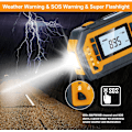 Miniatyrbild 5 av 7: Bärbar radio med LCD-skärm och handvev 2000mAh uppladdningsbart batteri Nödradio Power SOS Alarm -Orange