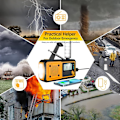 Miniatyrbild 7 av 7: Handvev Solar Radio Handhållen Nödradio Uppladdningsbar power 4000mAh Handvev FM/AM/WB Radio Vädervarning Inbyggt SOS-larm