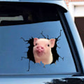 Miniatyrbild 3 av 5: Funny Pig Crackle Car Sticker Trast Window Static Sticker (12inx12in - Style C)