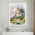 Miniatyrbillede 2 af 6: 5D Watchtower Diamantmaleri, Juledekoration Maleri, Vintermaleri Håndværk (30x40cm) (Stil 3)
