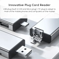 Miniatyrbild 7 av 7: 7-i-1 Multifunktionell Kortläsare Förvaringslådar USB2.0 Typ-C Adapter Kortförvaringslåda grå