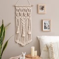 Pikkukuva 3 / 5: Makramee Seinävaate Boho Kodin Tyylikäs Boheemi Geometrinen Kudottu Taide Boho Joulukoriste Ihanaan Asuntoon Opiskelija-asuntolan Makuuhuoneen Sisustus (13\" x 28\")