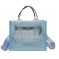 Miniatyrbild 1 av 3: Ny transparent crossbody väska kvinnligt mode tidvatten stor kapacitet axel  Tote väska pale blue