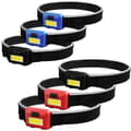 6 stk. Mini Hodelykter Bærbare COB LED Hodelykter Vanntett Hodelykt med 3 Brytermoduser