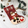 Miniatyrbild 3 av 5: 3 par julpynt tomte strumpor Godispåse Presentpåse Julgranshänge 47*29cm