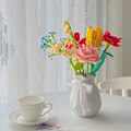 Miniatyrbild 3 av 5: Flower Building Block Kit, Creative DIY Flowers Botanical Collection Byggstensleksak för vuxna Jul Alla hjärtans heminredningskontor Carnation