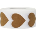Miniatyrbild 3 av 5: Naturliga Kraft Brown Heart Stickers, 25 mm 1 tum Alla hjärtans dag-etiketter 500-pack