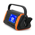 Miniatyrbild 3 av 5: Orange multifunktionell katastrofförebyggande väderradio Handvev ficklampa Radio Solar Emergency Handvevgenerator