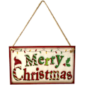 Miniatyrbild 1 av 5: Merry Christmas Väggskylt Dörrhängande prydnadsföremål Julklapp Jul Linne hängande rep Plack Hemdekorationer