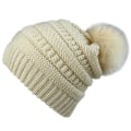 Miniatyrbilde 1 av 2: Chunky strikkelue med dusk for kvinner