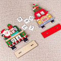 Miniatyrbild 3 av 6: 2 juldekorationer Kreativ julmåne Countdown Centerpiece Träbil Countdown Calendar Centerpiece 14,5*12,5cm
