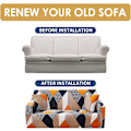 Miniatyrbild 4 av 7: Stretch- cover Printed sofföverdrag Loveseat-överdrag för 2-kuddar soffsoffor Elastiskt universal möbelskydd med 1 örngott (Medium, Grå