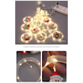 Miniatyrbillede 8 af 8: Nye juledekorative LED-lamper cirkel læderledning gardinlys juletræ hængende ambient farvede lys is strip lys