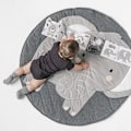 Miniatyrbild 3 av 7: Baby för barn, Rund Kid Animals Matta för flicka Pojke, Bärbar Bomull Mjuk Krypande Krypfilt Mattdekoration, Tvättbar Barnspel Pa