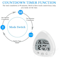 Miniatyrbild 5 av 6: Digital badrumsklocka Vattentät duschklocka LCD-timer ℃/℉ Temperatur Luftfuktighet Kökstimer med sugkoppshålfäste
