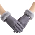 Miniatyrbild 1 av 5: Kvinnor Vinterhandskar Varma Fleecefodrade Stretch Tjocka Handskar Pekskärm Texting Kallt väder Vinterhandskar för kvinnor (Grå -2) gray