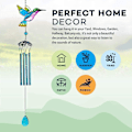 Miniatyrbild 3 av 5: Hummingbird Wind Chime, Utomhus-/Inomhusdekor Wind Chime, Glasfärg Mobil Romantisk Wind Chime, Uteplats, Balkong, Trädgårdsdekoration, Realistisk Hummingbird D