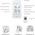 Miniatyrbillede 4 af 6: Trådløs vejrstation med udendørs sensor, indendørs udendørs hygrometer termometer, farve LCD-display, med kalender, vejrudsigt, ℃/℉ kan skiftes