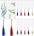 40 st blank transparent set i akryl rektangulär DIY mini tofs bokmärkestavla