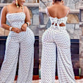 Miniatyrbillede 3 af 4: Leopard Print Outfits Jumpsuits til Kvinder (Hvid, XL)