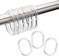 Duschdraperiringar i plast, Duschdraperiringar, 24 Duschkrokar för Duschdraperier, C-form Duschringar för Draperier, Klara Duschdraperier f