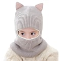 Miniatyrbild 1 av 4: Baby Flickor Pojkar Vinter Varm Scarf Sjal Hatt Stickad Söt Cover Balaclava，Grå gray