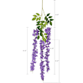 Miniatyrbillede 2 af 6: 12 stk. 109,7 cm Rayon Wisteria Ranker Hængende Blomster Guirlande Snor Hjemmefest Bryllupsdekoration, Lilla