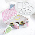Miniatyrbillede 1 af 5: 8 stk. Jule Snemand Hus Udskæringsform Flip Sukker Ler Kage Dekoration Kageform