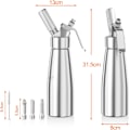 Miniatyrbillede 2 af 7: 500 ml flødedispenser/flødesifon i aluminium med 3 dekorationsdyser i rustfrit stål og 1 rengøringsbørste til mousse og desserter