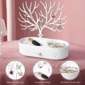 Miniatyrbild 2 av 5: Smyckesträd, smyckesträd i plast med lådor, smyckeshållare för örhängen, halsband, armband, klockor och ringar (vita)