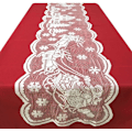 Miniatyrbillede 1 af 6: 72 tommer juledug - Blonde Santa Snowflake dug til julebordsdekorationer - Hvid juledug til vinterferie D