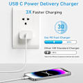 Pikkukuva 3 / 6: Apple 30W Type-C - Lightning -pikalaturi iPhone 14 13 12 11 Pro Max Mini X XS XR Plus Magsafe langattomalle vetoketjukaapelille nopeaan lataukseen
