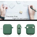 Miniatyrbilde 3 av 5: Beskyttende etui kompatibelt med AirPods, Retro Klassisk Vev-etui, Støtsikkert Silikonbeskyttelsesdeksel med Karabinkrok, Sklisikkert Beskyttelsesetui for A