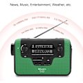 Pikkukuva 4 / 7: FM/AM/SW Ulkokäyttöön Tarkoitettu Hätäradio - LED-taskulamppu - Aurinkovoimalla Toimiva - Pystyy Lataamaan Puhelimen Hätätilanteessa (Vihreä)