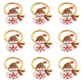 Miniatyrbillede 1 af 5: Sæt med 9 Jule Snemand Servietringe, Servietspænder, Servietringholdere til Jul, Thanksgiving, Borddekoration (Snemand-Sølv)