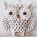 Miniatyrbild 5 av 6: Owl Macrame Drömfångare Handgjord Ugglatapet för Dreamcatcher Ugglamönster Macrame Owl
