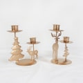 Miniatyrbild 2 av 4: Nordic Retro Antik Julljusstake Ornament Jul Järnljus