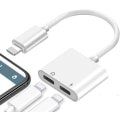 Pikkukuva 1 / 11: Kuulokeliitäntäsovitin iPhonelle, sovitinjakaja lataus- ja kuulokeliitäntään iPhone 11/XR/XS/X/7/8:lle, ääni ja lataus sekä puhelutoiminnot