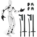 Miniatyrbild 1 av 7: T13 Action Figure, Titan 13 Action Figure, Robot Action Figure, 3D Printed Action[HK] black+white
