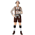 Miniatyrbild 1 av 6: Traditionella ölfestivalkläder vuxna män tyska ölkläder rådjur printed stor rutig khaki overall L