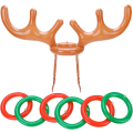 Miniatyrbild 6 av 6: Julkalasspel Renringkastningsspel (2-pack), Uppblåsbart Renhornsringkastningsspel för barn för julfest Renspel Chr
