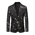 Miniatyrbilde 1 av 6: Herre dressjakke med femkantstjerneprint, business casual (str. L)