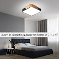 Miniatyrbillede 6 af 7: LED Loftlampe 24W med Fjernbetjening Justerbar Lysstyrke Moderne Ultratynd Firkantet Badeværelseslampe til Hjemmekontor, Sort 30