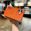 Miniatyrbild 2 av 8: Kylande kylfläns för Magsafe magnetiskt telefonfodral för i-Phone 16 plus Andningsbart Mesh Hårt fodral （orange）