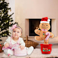 Miniatyrbild 3 av 4: Julklappsdansleksak som sjunger, pratar, spelar in och upprepar vad du säger, rolig elektrisk leksak (pepparkaksgubbe)